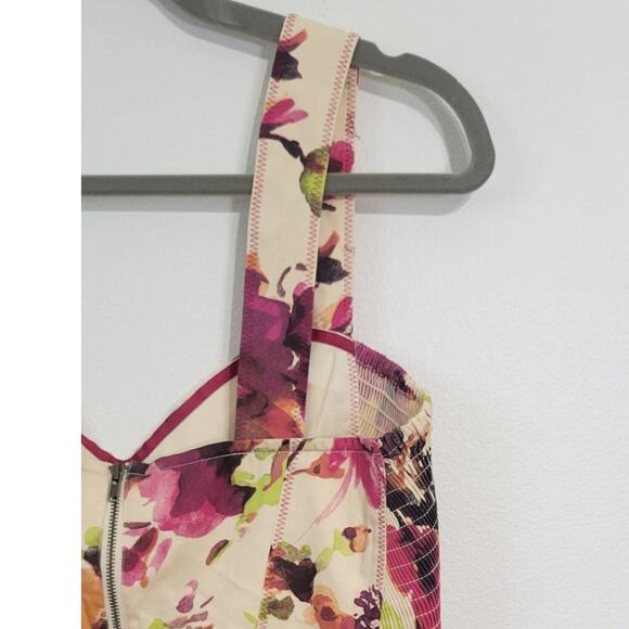 Peruvian Connection Dress Womens 6 Sleeveless Floral Midi Dress Boho Fun Dress - Picture 4 of 10